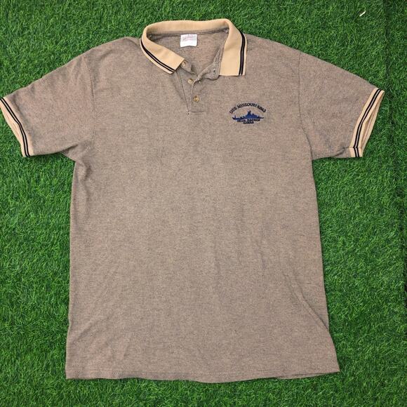 Men’s Vintage ‘ USS Missouri BB63 Pearl Harbor Hawaii’ Polo - Picture 1 of 3